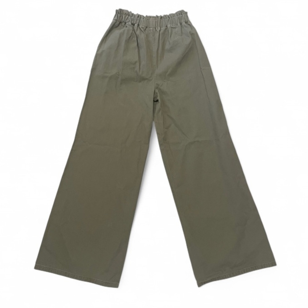 Zenana Olive Green Wide Leg 100% Cotton Pants Medium Boho Granolachic Butter Mom - Picture 3 of 6